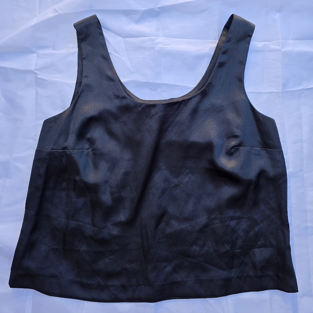 Joseph Ribkoff Charcoal Satin Sleeveless‎ Blouse